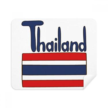 Imagem de Pano de limpeza com estampa azul vermelha e bandeira nacional da Tailândia, 2 peças, tecido de camurça