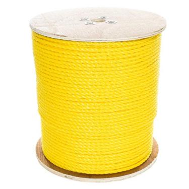 Imagem de Corda de polipropileno torcido com 3 fios West Coast Paracord - À prova d'água e flutua na água, Amarelo, 3/8 Inch x 500 Feet