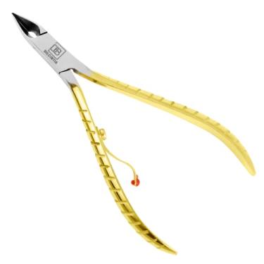 Imagem de DILCINTIA BEAUTY Alicate De Cuticula Afiado Premium Aço Inox Acabamento Dourado Cabo Antideslizante 10 Cm