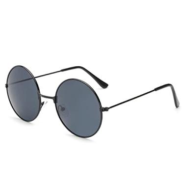 Imagem de Óculos de Sol Pilotos Redondos para Mulheres Vintage Prata Ouro Preto Moldura Masculina Óculos de Sol Retrô Masculino Feminino, Redondo, Nº 09, China