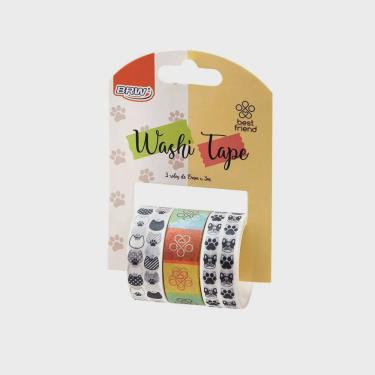 Imagem de Fita Adesiva Washi Tape Pet 15mm x 3m c/3 - brw