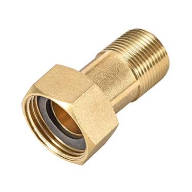 Imagem de Uxcell – Ajuste de tubo de latão, bico sextavado, conector roscado G1 3/4 macho x G1 3/4 fêmea, acoplamento de medidor de água de 60 mm de comprimento