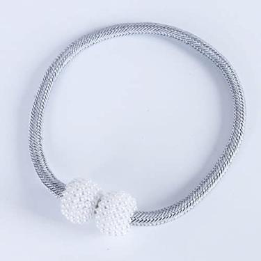 Imagem de pacote de prendedor de cortina magnético fivela de moldura de cortina 16 cores com cadarço acessórios para cortina decoração de casa, cinza claro