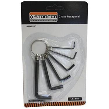 Imagem de Chave Allen Hexagonal Starfer 1,5 A 6Mm Jogo Com 06 Peças