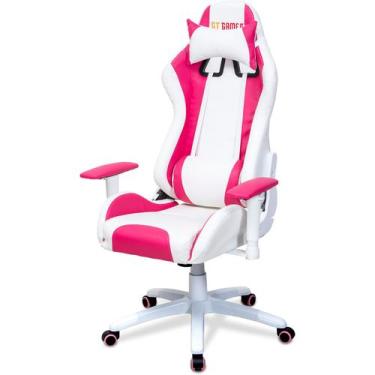 Imagem de Cadeira Gamer Reclinável Gt Pink Com Almofadas De Pescoço E Lombar  Gt