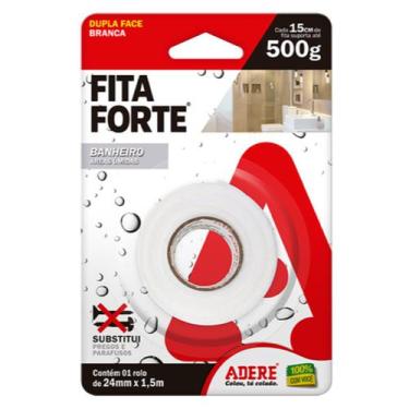Imagem de Fita Dupla Face Fita Forte 24mm X 1,5M Adere 15Kg Banheiro