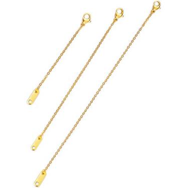 Imagem de Altitude Boutique Extensores de colar banhados a ouro 18 k delicado conjunto de corrente para mulheres, conjunto de 3 peças, extensões de 5 cm, 10 cm, 15 cm, hipoalergênico em ouro, ouro rosa ou prata