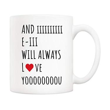 Imagem de Caneca de café com citação de da 5Aup para esposa, marido, mãe, pai, namorado, namorado, namorada, e eu sempre amarei você, presente engraçado da esposa marido para aniversário, feriado 325 ml copos de cerâmica