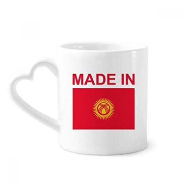 Imagem de Feito no Quirguistão Country Love Caneca Café Cerâmica Copos Copo de Coração de Vidro