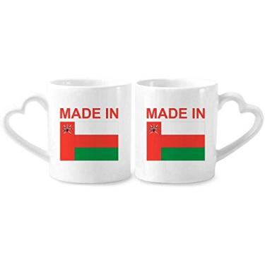 Imagem de Feito em Omã Country Love Conjunto de canecas de porcelana para casais, copo de cerâmica com alça de coração