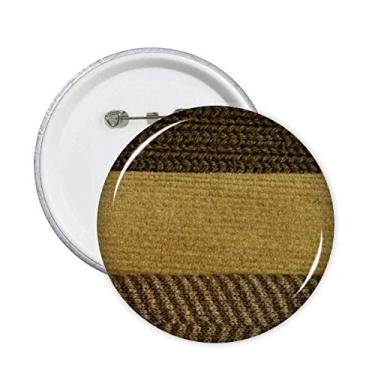Imagem de Tecido linho barra tripla marrom abstrato pinos crachá botão decoração acessório 5 peças