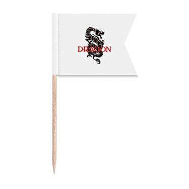 Imagem de Animal Dragon Myth East West bandeiras de palito de dente marcadoras para bolo de festa prato de queijo