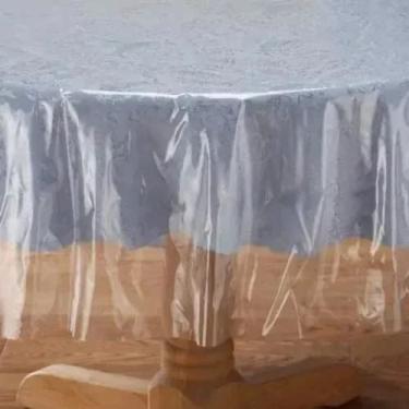 Imagem de Genérico, Toalha De Mesa Plástico Transparente Redonda 1,70m de Diâmetro - Gramatura 0,15mm