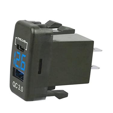 Imagem de MOOKEENONE 1 carregador de carro QC3.0 Dual Type C + PD USB QC 3.0 12-24 V LED adaptador de carro para Toyota