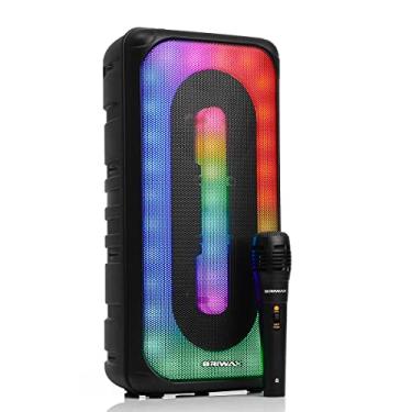 Imagem de Caixa de Som Bluetooth 400w Rms Amplificada Iluminação Led RGB Som Potente Tws Com Microfone P10 Karaokê Mp3 Rádio Fm Conexão Usb Tipo C P2 Auxiliar Cartão MicroSD