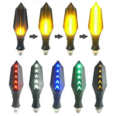 Imagem de Luzes de seta de LED para motocicletas universais dianteiras traseiras CC 32v 48v 52v 60v Pisca-pisca-pisca fluxo luz indicadora para motocicletas elétricas, motocicletas, scooter, bicicleta elétrica (âmbar/vermelho, DC32V-DC60V)