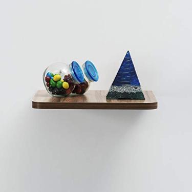 Imagem de Prateleira Quadrada Suporte Invisível Bemfixa Castanho