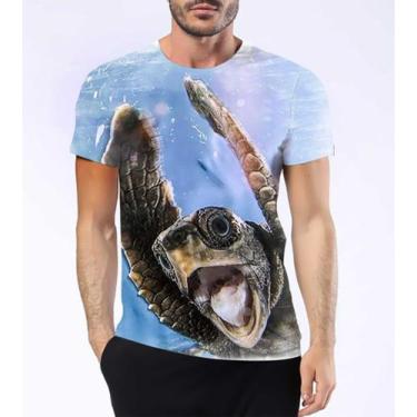 Imagem de Camisa Camiseta Tartaruga Marinha Répteis Não Use Canudos 1 - Estilo K
