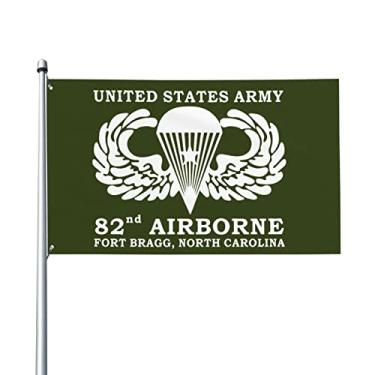 Imagem de Bandeira do Exército dos EUA 82º Aerotransportado Fort Bragg Carolina do Norte Bandeira ao Ar Livre Bandeira de Jardim de Casa Bandeira Breeze Bandeira dos EUA Bandeira Decorativa 3x5 Pés