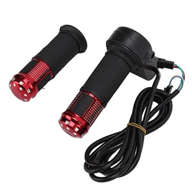 Imagem de Shanrya Alça de acelerador de bicicleta elétrica de 6 núcleos, acessório universal de bicicleta elétrica de 12 a 99 V, função de identificação automática, ampla compatibilidade para bicicleta elétrica (vermelho)