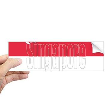 Imagem de DIYthinker Adesivo retangular para para-choque com nome da bandeira de Singapura