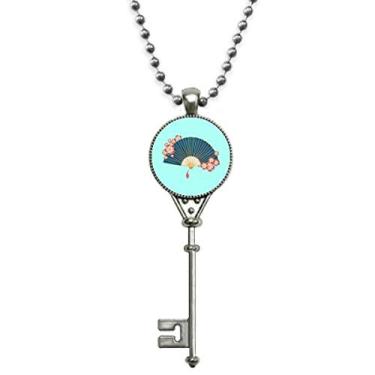 Imagem de OFFbb-USA Chinese Fans Colar vintage com pingente de alfabetização feito à mão