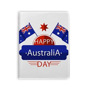 Imagem de Diário de capa macia com estampa de bandeira feliz e estrela da Austrália