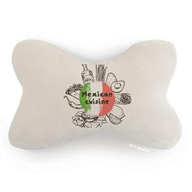 Imagem de DIYthinker Almofada para decoração de pescoço com desenho de cacto, bandeira nacional do México, almofada para apoio de cabeça