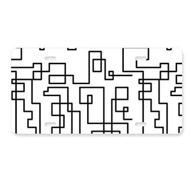 Imagem de DIYthinker Hexagon Line Art Grain Ilustration Pattern Placa Decoração Aço Inoxidável Automóvel