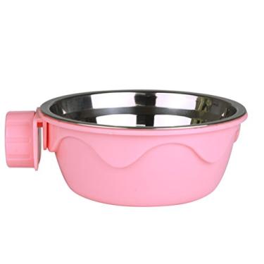 Imagem de tigelas de papagaio de aço inoxidável tigela de água para cachorro filhote de cachorro tigelas de cachorro tigela de cachorro tigela de estimação hamster alimentador rosa