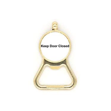 Imagem de Chaveiro de aço inoxidável com símbolo preto Keep Door fechado