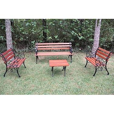 Imagem de Conjunto de Mesa em Madeira e Alumínio Fundido Francês Unifer Móveis