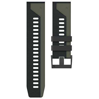 Imagem de TIOYW 26 22mm Pulseira de silicone para Garmin Fenix 6X 6Pro 5X 5 Plus Quaitx 3 Mk2i Tactix Delta Quick Release Easy Fit Pulseira de pulso (Cor: H, Tamanho: 22mm Para Fenix 6 6Pro)
