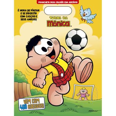 Imagem de Turma da Mônica Prancheta para Colorir com Adesivos Cascão