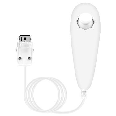 Imagem de OSTENT Controlador Nunchuck com fio Baseado em Movimento para Videogame Console Nintendo Wii Cor Branco
