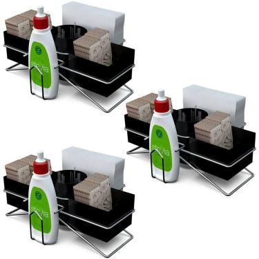 Imagem de Kit 3 Porta Sachês de Mesa Açúcar Guardanapo Adoçante Mexedor Saquinhos de Chá Preto