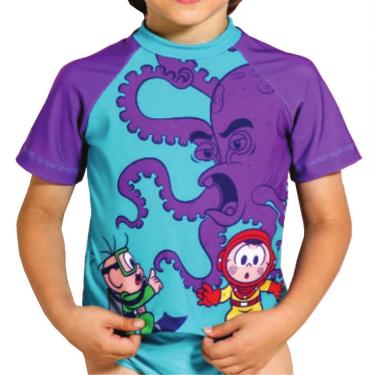 Imagem de Camiseta Manga Curta Proteção UV Cebolinha Turma da Mônica M-Unissex