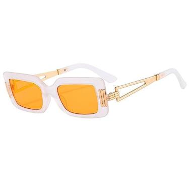 Imagem de Óculos de Sol Retangular Feminino Óculos de Sol Quadrado Vintage Óculos de Sol Masculino Óculos Feminino Antirreflexo UV400,transparência,tamanho único
