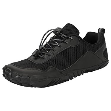 Imagem de Sapatos esportivos masculinos moda verão novo padrão malha respirável e confortável sola macia secagem rápida creek tênis palmilhas para homens (preto, 9.5)