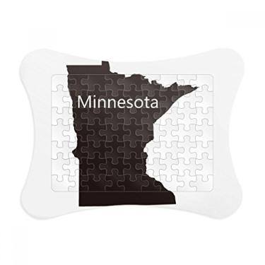 Imagem de Ornamento de quebra-cabeça com contorno do mapa dos EUA de Minnesota America