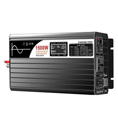 Imagem de xijia 1500 W (Potência de Pico 3000 W) Onda Senoidal Pura Energia Solar DC 12 V Inversor AC 220 V 60 Hz Conversor Solar Para Uso Doméstico Carro DC12V (faixa 10V-15V) (12V CC(10V-15V), 220V CA)