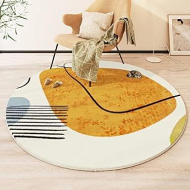 Imagem de Tapete Redondo Para Quarto, Tapetes Circulares Super Fofos Para Berçário De Bebês, Tapete Peludo De Pés Para Quarto De Crianças, Tapete Felpudo Fofo E Macio Para Decoração De Casa,Estilo Z004,80 C