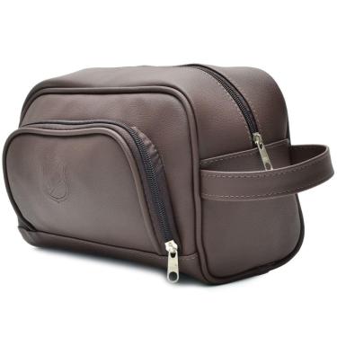 Imagem de Necessaire Bolsa Lisa Divisórias Feminina Masculina Estojo Organizador Zíper Viagem Dia a Dia