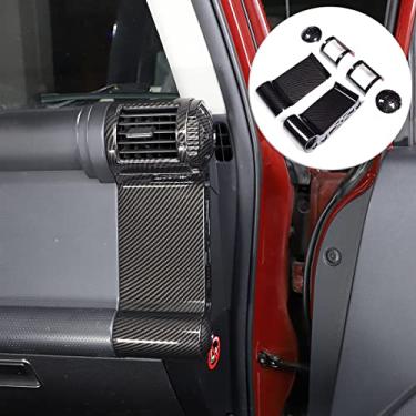 Imagem de HAPPYHORSE Adequado para Toyota FJ Cruiser 2007-2021 console central de carro ar condicionado saída de ar condicionado moldura decorativa padrão de fibra de carbono ABS acessórios decorativos (saída de ar lateral)