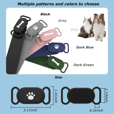 Imagem de Silicone Capa Protetora para Samsung Galaxy Smart Tag 2  Cão e Gato Rastreador Capa  Suporte para