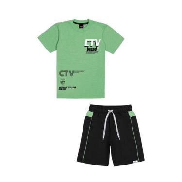 Imagem de Conjunto Camiseta E Bermuda Ctv Brand Verde E Preto Catavento