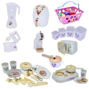 Imagem de Kit Cozinha Princesa Air Fryer Mercado Fogão Microondas 41Pç