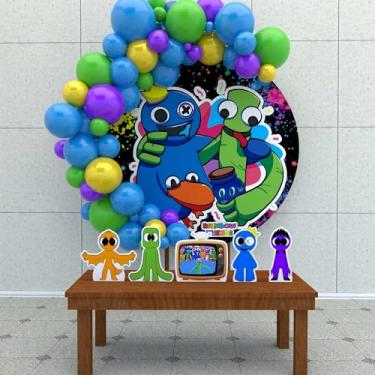 Imagem de Kit Decoração Painel Redondo Festa de Aniversário Infantil Rainbow Friends