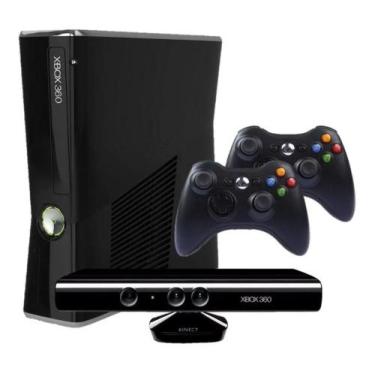 Imagem de Console 360 Slim 4Gb 2 Controles + Kinect E 5 Jogos Standard Preto