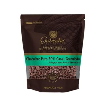 Imagem de Chocolate Puro 50% Cacau Granulado Gobeche - Adoçado com Açúcar Demerara- 400g